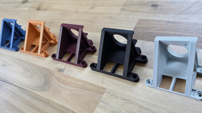 3D printed bracket in range of colours